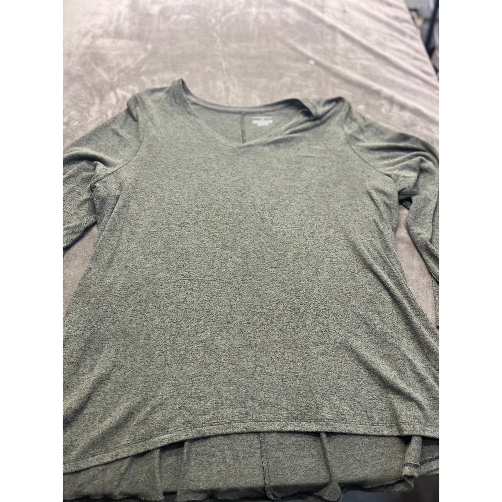 Lane Bryant Womens Plus Size 26/28 Heathered Grey V-Neck Long Sleeve‎ Tunic Top